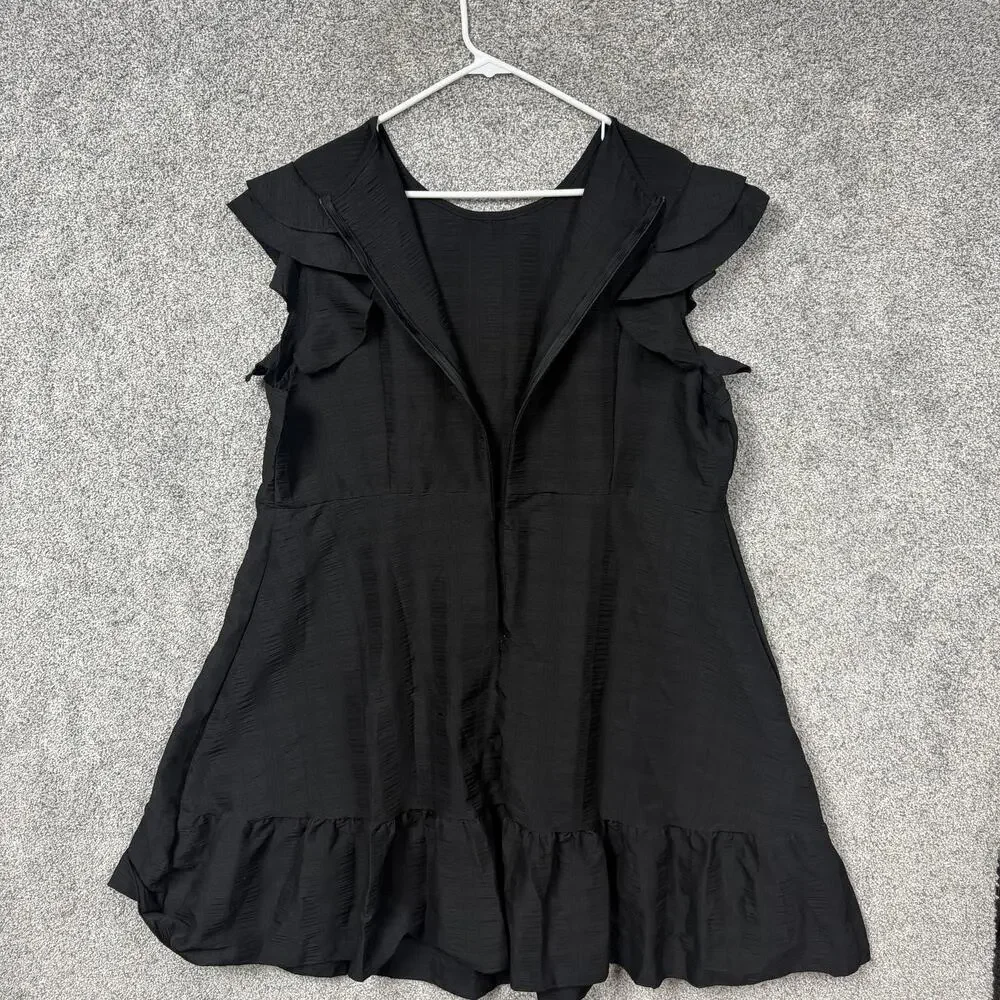 Dark Coquette Peplum Dress 3XL Plus Feminine Romantic Ruffle Fairy Grunge Flowy